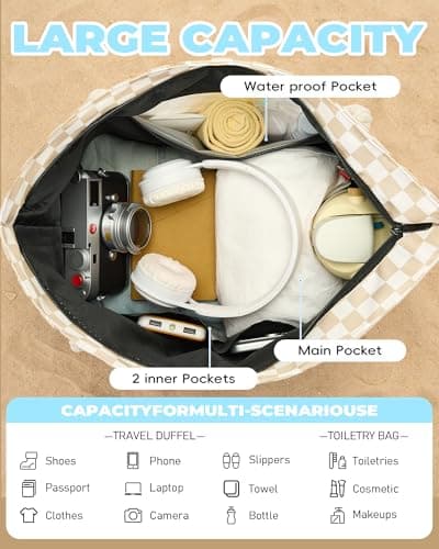 WOOMADA Large Straw Beach Tote - Tote Bag for Towels & Vacation Essentials - Thumbnail 5