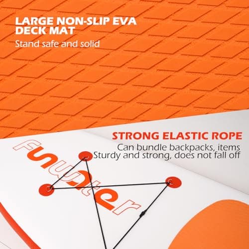 FunWater SUP Inflatable Stand Up Paddle Board 10'6×33"×6" Ultra-Light Inflatable Paddleboard with ISUP Accessories,Fins,Adjustable Paddle, Pump,Backpack, Leash - Thumbnail 4