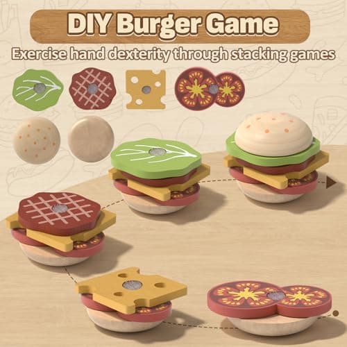Lehoo Castle Wooden Play Food Set, Toy Food for Toddlers 1-3, Pretend Play Kitchen Accessories, Cutting Food Toys, Montessori Sorting Toys for Kids 3-5 Girls Boys - Thumbnail 5