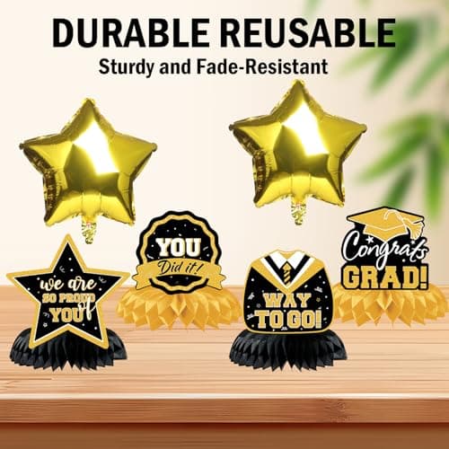 Graduation Decorations 2026 Themed Set - All-in-One Party Supplies with Backdrop & Tablecloth, Congrats Grad Banner for High School College Class of 2026 Decor - Thumbnail 6