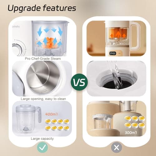Freebaby 4 in 1 Baby Food Maker and Steamer, One Step Baby Food Processor and Puree Blender, 400ml Big Capacity, Dishwasher Safe Steam Basket, BPA-Free - Thumbnail 6