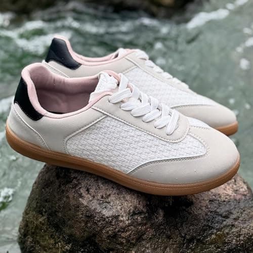 JENN ARDOR Lightweight Grey Sneakers for Women Fashion Lace-Up Tennis Shoes Casual Comfortable Non-Slip Work Walking Everyday Shoes 10 - Thumbnail 5
