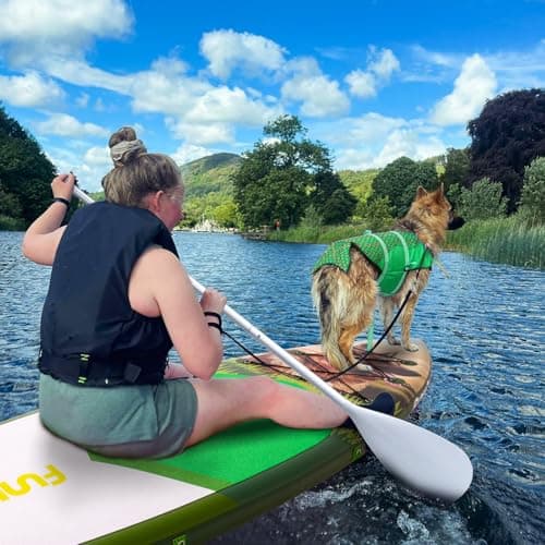 FunWater Stand Up Paddle Board Ultra-Light Inflatable Paddleboard with SUP Accessories for Adults & Youth of All Skill Levels (Green Dog) - Thumbnail 6