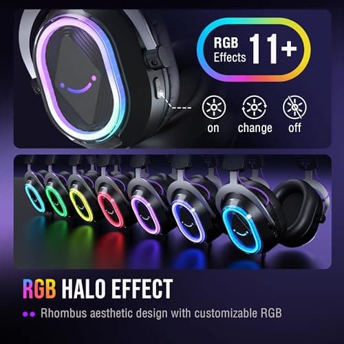 FIFINE Wired Gaming Headsets: 7.1 Surround Sound - Vibrant Customizable RGB - Game/Chat Balance, USB Gamer Headphones with Noise Canceling Microphone for PC, PS5/PS4, Laptop, Mac - AmpliGame H13BP - Thumbnail 5