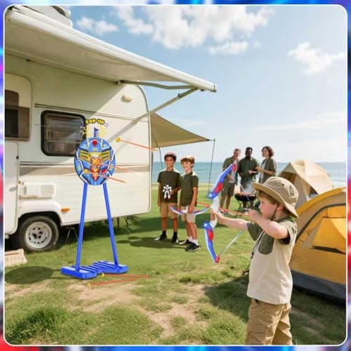 2 Pack Kids Bow and Arrow, LED Light Up Archery Toy Set with 20 Suction Cup Arrows, Standing Target & Arrow Case,Kids Indoor and Outdoor Toys Birthday Gifts Ideas for 3 4 5 6 7 8 9 10 11 12 Year Boys - Thumbnail 3
