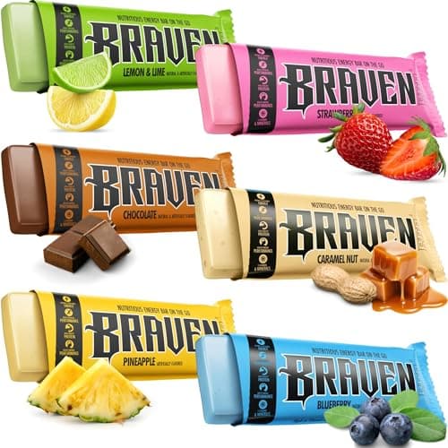 Braven Bar Assorted Energy Bars Variety Pack (1.59 oz, Pack of 10) – Energy Snacks with 5g Protein, and 13 Vitamins & Minerals – Energy Chews Alternative & Protein Snack - Gluten Free, Allergen-friendly snacks - Image 1
