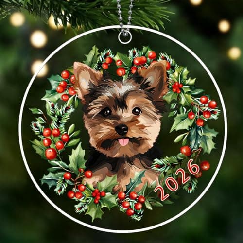 Yorkie Christmas Ornaments 2026, Yorkshire Terrier Ornaments for Christmas Tree, Acrylic Dog Ornament - Yorkie Gifts for Women, Yorkshire Terrier Lovers Gifts - Image 1