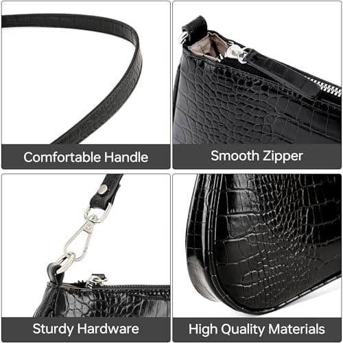 Goinsound Designer Purse for Women Crocodile Clutch Shoulder Bag for Women Black Crocodile Purse for Daily Use - Thumbnail 6