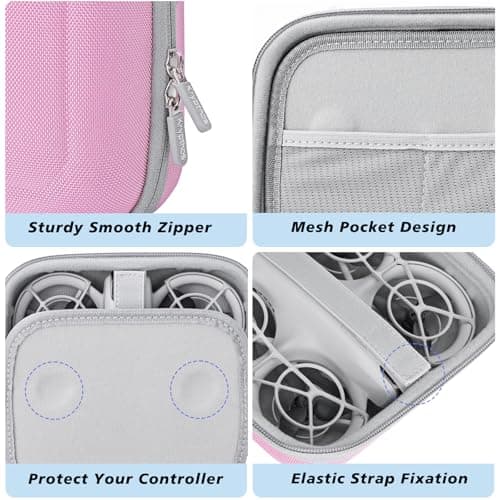 Krypthos Portable Shoulder Case for DJI Neo, Pink, Drone Carrying Case with Elastic Strap, Travel and Home Storage for DJI Neo Drone and Accessories - Thumbnail 5