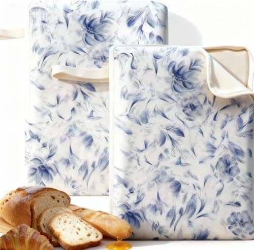 Wide Zipper Access Cotton &Beeswax Bags for Homemade Bread 2 Pack XL Reusable Beeswax Bread Bags for Homemade Bread Freezer Organic Cotton Food Storage Bags to Keep Fresh - Image 1
