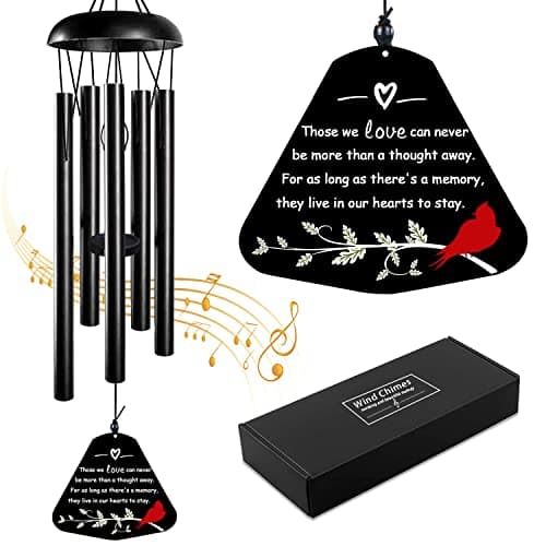 Memorial Wind Chimes,Sympathy Gift for Loss of Mother Father,30inch Sympathy Windchimes for Loss of Loved One,Cardinal Wind Chimes Outdoors Decor