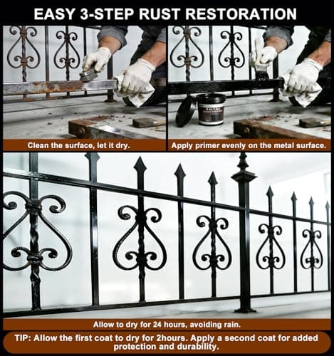 2 in 1 Rust Converter & Metal Primer, 35 oz Black Rust Reformer Paint for Metal, Ultra Rust Encapsulator & Inhibitor, Heat Resistance Rust Neutralizer & Conversion for Trailer, Truck Frame, Car Chassis - Thumbnail 5