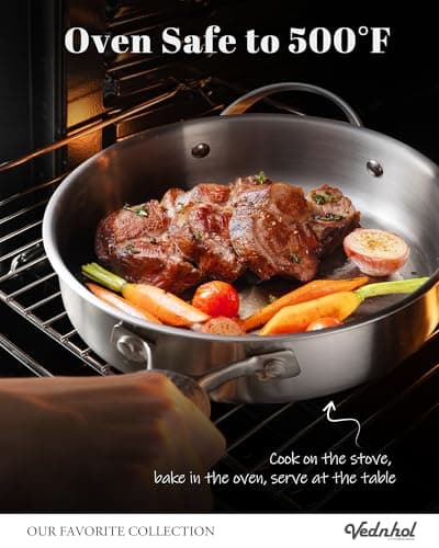 Stainless Steel Cookware Set, 8 Pcs Tir-Ply Pots and Pans Set, PFOA&PTFE Free, Dishwasher&Oven Safe, Kitchen Induction Compatible, ollas de acero inoxidable para cocinar - Thumbnail 6