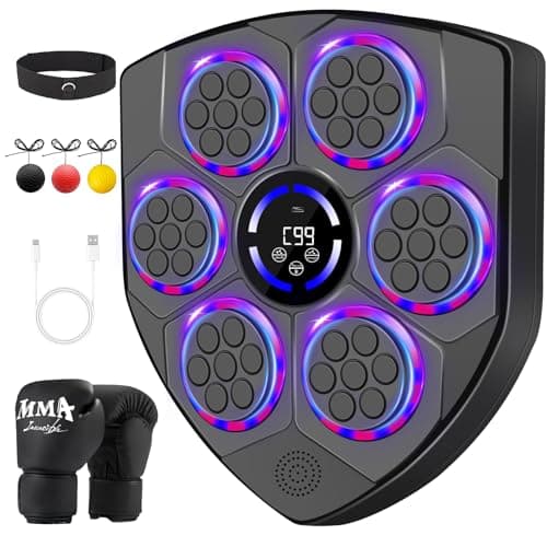 JUOIFIP Music Boxing Machine, Smart Boxing Machine for Adults with Boxing Gloves, 9 Modes & 9 Speeds Wall Mounted Music Punching Machine for Home Gym Office Workout - Image 1