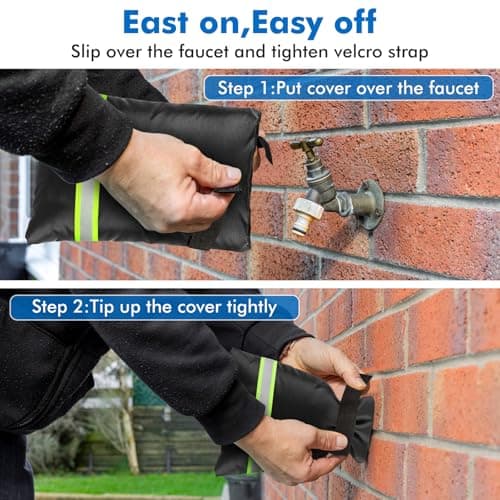 CASAJOY Outdoor Faucet Covers for Winter, 10.2" H x 6.88" W Outdoor Water Faucet Cover Socks for Winter Freeze Protection Waterproof Reusable Hose Bibs Insulated Spigot Cover, 4 Pack - Thumbnail 5