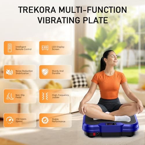 Trekora Vibration Plate Exercise Machine, Vibrating Fitness Platform for Lymphatic Drainage, Full Body Shaker Workout Equipment, Vibrate Fitness Platform for Home Women Men Exercise Gym (Blue) - Thumbnail 6
