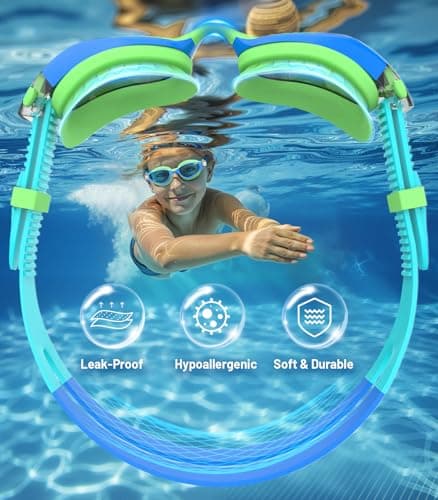 HIGAHY Swim Goggles for Kids 6-14, Anti-Fog UV Protection Clear Swimming Goggles, Leakproof Pool Swim Goggles for Boys Girls - Thumbnail 3