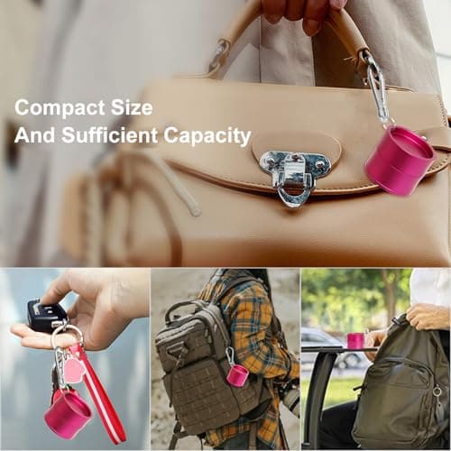 KONIDUN Mini Travel Ring Holder Keychain, Portable Jewelry Holder Keychain with Protective Sponge, Small Necklace Earrings Case for Gym Sports Bag Purse - Thumbnail 6