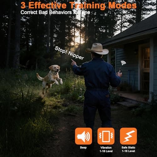 Aikko Professional Dog Shock Collar with Remote - 3300FT Training Collar for Small Medium Large Dogs, IPX7 Waterproof Rechargeable eCollar with 3 Training Modes for No-Pull Stubborn Dogs (Navy Blue) - Thumbnail 2