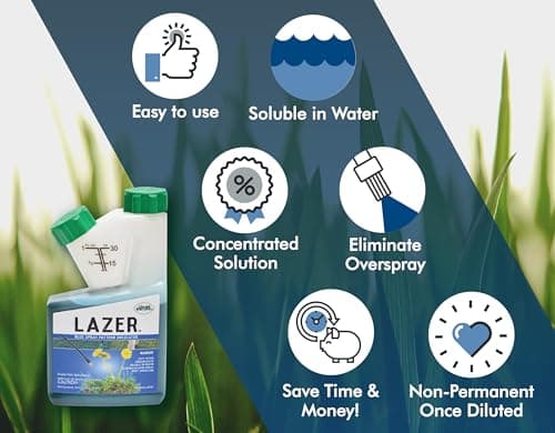 Liquid Harvest Lazer Blue Concentrated Spray Pattern Indicator 8 Ounces Perfect Weed Dye, Herbicide Fertilizer Marking Turf Mark and Marker - Thumbnail 6