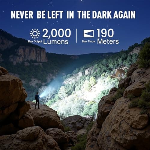 RECHOO Flashlight Rechargeable 1 Pack, Super Bright Rechargeable Flashlights High Lumens, Adjustable 3 Lighting Modes with 7 Big LED Flashlight, Waterproof Flash Light for Home, Camping, Emergency - Thumbnail 2