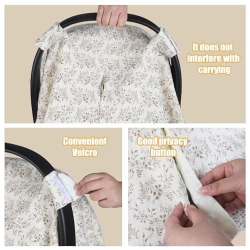 YOQIE 2-in-1 Baby Car Seat Cover & Canopy | Mom Nursing Cover, Easy Install Shield | Multi-Purpose for Winter Warmth & Summer Shade - Thumbnail 5
