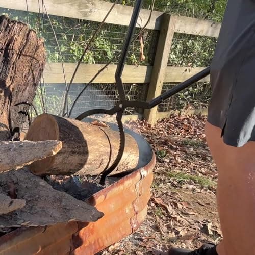 Heavy Duty Firewood Tongs – 42" Large Fireplace Tongs Log Grabber with Scissor Shape Serrated, Portable Expandable Fire Pit Tongs for Outdoor Fire Pit, Indoor Fireplaces, Campfires, Bonfires - Thumbnail 6