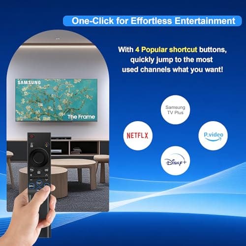 【Pack of 2】 for Samsung Smart TV Remote Control Replacement,Universal for All Samsung Crystal UHD Curved Frame Neo QLED LED LCD HDTV 3D Series TVs - No Setup Needed - with 4 Shortcut Buttons - Thumbnail 4