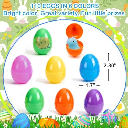 Beanumerous Easter Eggs Truly Filled 240 Pcs for Egg Hunt, 120 Prefilled Easter Eggs Stuffed with 120 Small Toys, Kids Party Favors Basket Stuffers - Thumbnail 6