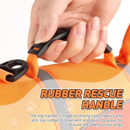 Doglay Shark Ripstop Dog Life Vests for Swimming Boating with High Buoyancy and Rescue Handle, Adjustable Pet Flotation Vest for Small to Large Dogs - Thumbnail 4