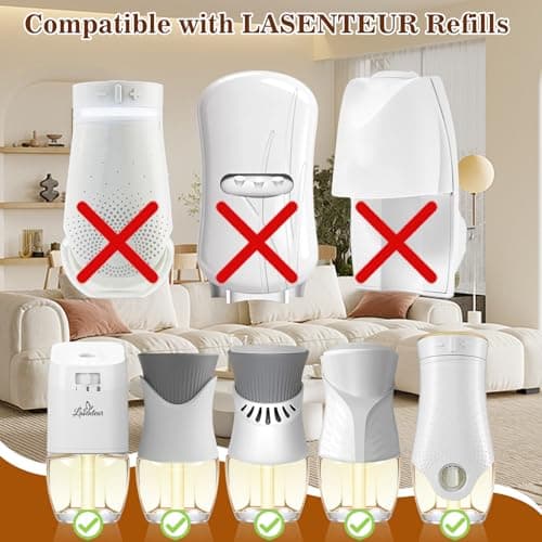 Plug In Air Freshener Refills for Home, 12 Count 7.92 FL OZ, Spruce, Caramel, Espresso & Raspberry Cinnamon Summer Scents for Bathroom & Office, Bedroom, Compatible with Air Wick & Glade - Thumbnail 2