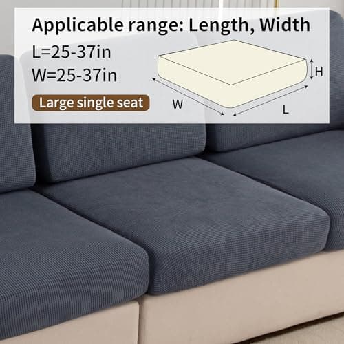UWWGKK Stretch Couch Cover for Sectional Sofa - Multiple Patterns & Colors,Sofa Cover Design for L-Shaped Couches (1 Pcs for Large) - Thumbnail 5