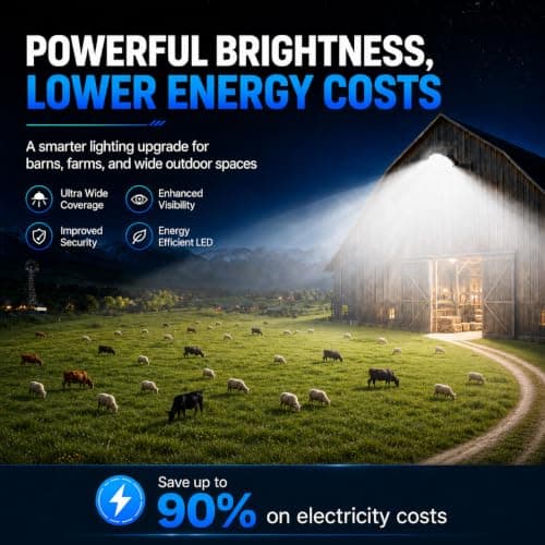 MOONTIP 150W 20000LM Dusk to Dawn Outdoor Lighting, LED Barn Lights Outdoor with 150° Adjustable Photocell Pole Light 6500K Flood Light, IP66 Waterproof Area Street Light for Garage Warehouse Yard - Thumbnail 2