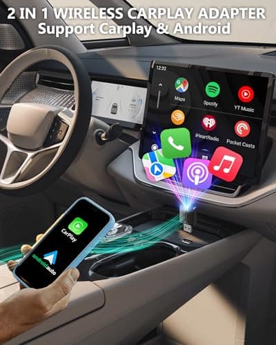 2 in 1 Wireless Carplay Adapter -Android Auto Adapter, 5.4/6GHz for iPhone - Thumbnail 3