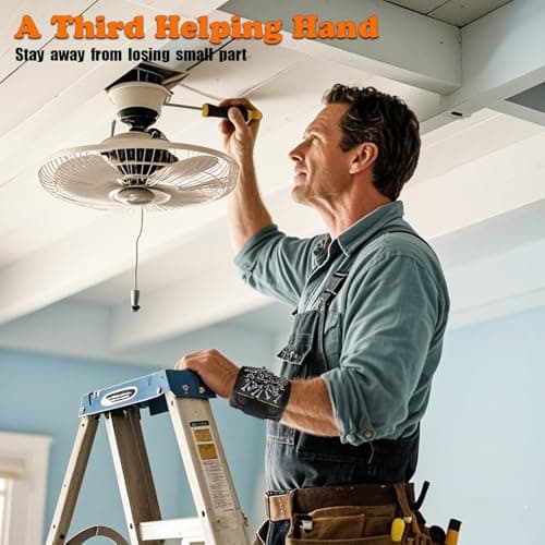 PAIGOIN Magnetic Wristband for Tools,Screws,Nails,Screwdriver and Drill Bit,with Powerful Magnets Screw Holder, for Dad Husband Men Grandpa Boyfriend from Daughter Son Wife - Thumbnail 4