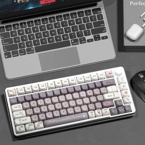 AKepopery Smart Fish MOA Profile 134 Keys PBT Keycaps Set, 5 Side Dye Sublimation, Fish Scale Texture Keycaps for Mechanical Keyboard, Minimalist Artisan Design for Cherry Gateron MX Switches - Thumbnail 2
