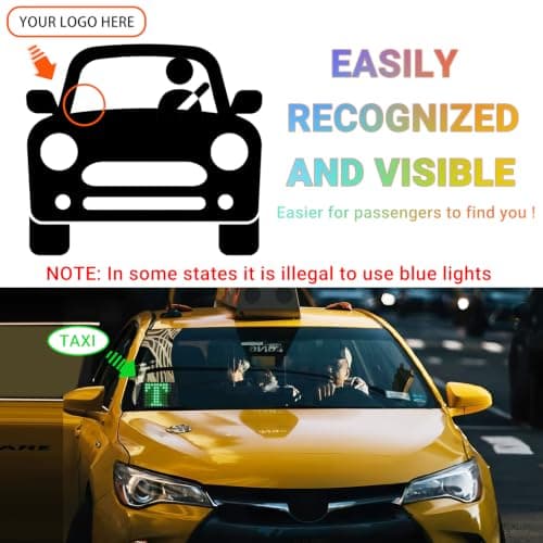 LED Lights for Car Windshield, 8x8 Pixels Custom LED Sign for Car Lights, Scrolling Loop Playback DIY LED Display Screen Buttons for Car Lights - Thumbnail 2