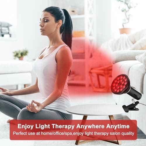 Red Light Therapy Bulb with Adjustable Socket Clamp, 18 LEDs Red Light Therapy with Lamp Holder for Body and Face with 660nm Red and 850nm Infrared Light Therapy Device for Skin Care Pain Relief - Thumbnail 4