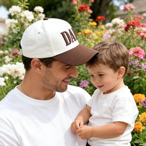 KIDHABE Dad Trucker Hats for Men, Embroidered Baseball Cap, Fathers Day Birthday Gifts from Daughter Son, New Dad Gifts Fathers Brown - Thumbnail 5