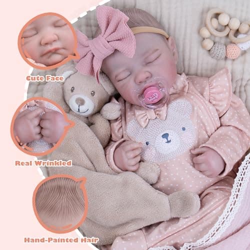 Milidool Reborn Baby Dolls, 20Inch Soft Vinyl Realistic-Newborn Baby Doll Poseable Real Life Lifelike Baby Dolls Accessories with Gift Box Toy for 3+ Year Old Girls Gifts, Pretend Play, Collection - Thumbnail 3