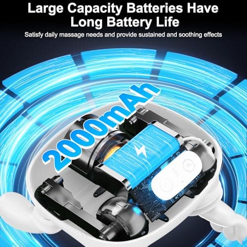 Nooydio Neck Massager, Neck and Back Massager with Heat & 4D Kneading, Shiatsu Deep Tissue Wireless Massager for Shoulder Cervical Pain Relief, Portable Rechargeable for Home Office (White) - Thumbnail 6