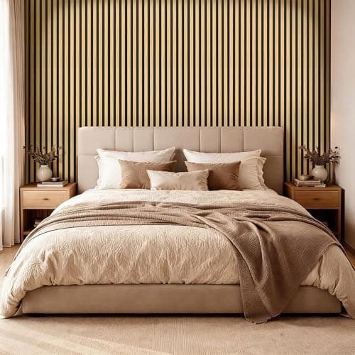 Wood Slat Acoustic Panels 2-Piece, 94” x 11” Acoustic Wall Panels, Soundproof Wooden Wall Panels, 3D Fluted Wood Panels for Interior Acoustic Wall Panels, Sound Absorbing Panel - Thumbnail 3