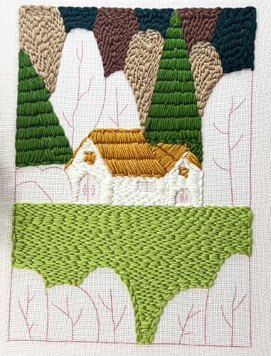 clberni Punch Needle Kit Adults Beginner, Large Punch Needle Embroidery kit 11.8 X 15.8 inches, Crafts for Adults (Forest Without Photo Frame) - Thumbnail 6