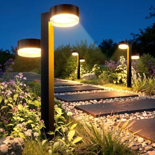 TuyLuxe Solar Pathway Lights Outdoor Waterproof, 6 Pack Dual-Head Solar Lights Outdoor, 2X Brighter 24 LED Outdoor Solar Garden Light for Yard Path Walkway Driveway Solar Powered Landscape Lighting