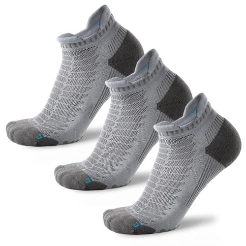 Hephatania Coolmax Performance Ankle Running Socks 3 Pairs Cushion Padded Breathable Athletic Socks for Men Women - Image 1