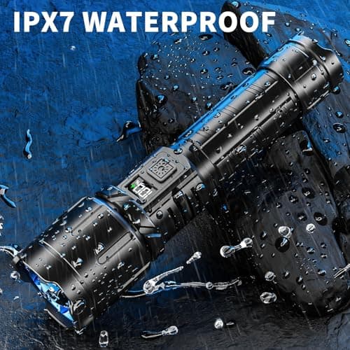KNIBO Rechargeable Flashlight 99000 High Lumens, LED Super Bright Flash Light, Tactical Flashlights with LCD Power Display, 6 Modes, Waterproof, Brightest Flashlight for Emergencies Camping - Thumbnail 5