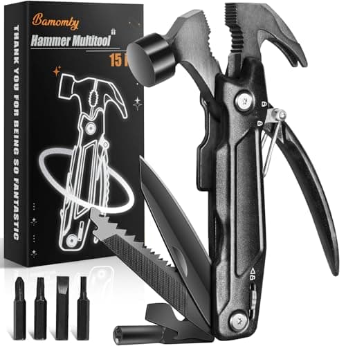Fathers Day Gift for Husband Dad, Hammer Multitool 15 in 1, Dad Gifts from Daughter Son Wife, Unique Gifts Present for Grandpa Men Him Adults, Outdoor Camping Accessories Survival Gear Cool Gadgets - Image 1