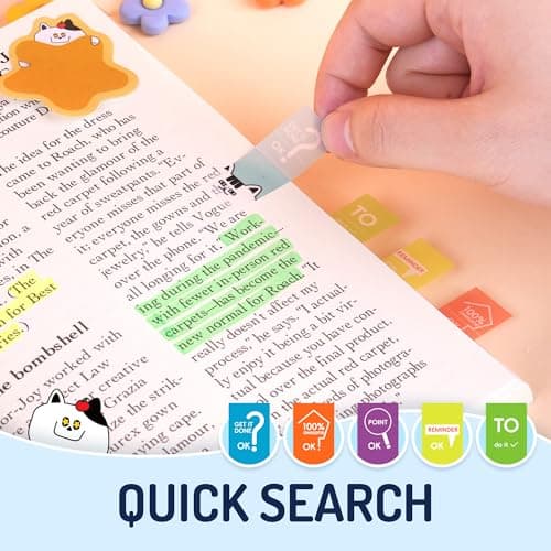 YPLUS Cat Sticky Notes Set, 440pcs Cute Planner Self-Stick Note Pads with Lined to Do List, Divider Tabs and Shaped Memos, Funny Office School Supplies, Gifts for Cat Lovers - Thumbnail 3
