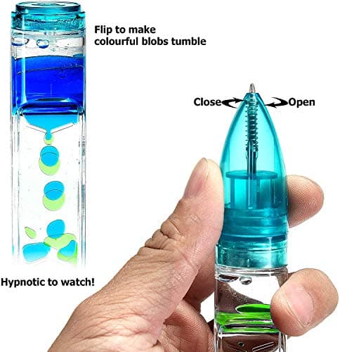 YUE MOTION Lava Pen - Great Gift for Kids & Adults- Fidget Desk Toys for School & Office - Colorful Liquid Bubbler Pens for Focus, Stress & Anxiety Relief- 3 Pack Liquid Motion Bubbler Toy Pens - Thumbnail 3