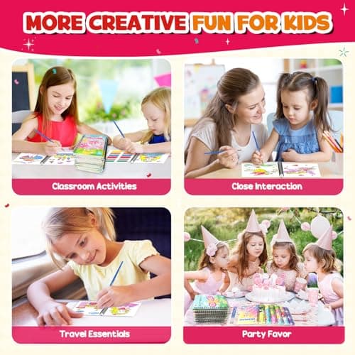 ZMLM 24 Water Coloring Books for Kids Party Favors - Bulk Mini Coloring Books for Kids Ages 4-8,Small Birthday Goodie Bag Stuffers School Teacher Return Gift Art Crafts Classroom Prizes (Girl) - Thumbnail 5
